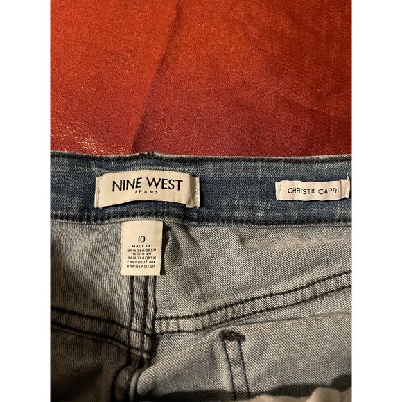 Nine West Jeans Womens 10 Christie Capri Light Wash Blue Stretch Mid Rise Casual - Picture 2 of 3